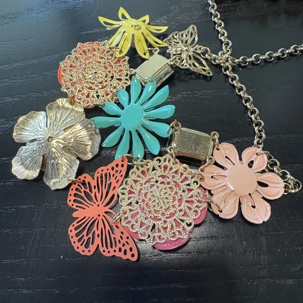 Pink and Blue Necklace and Bracelet, Elegant Jewelry - Picture 6 of 7